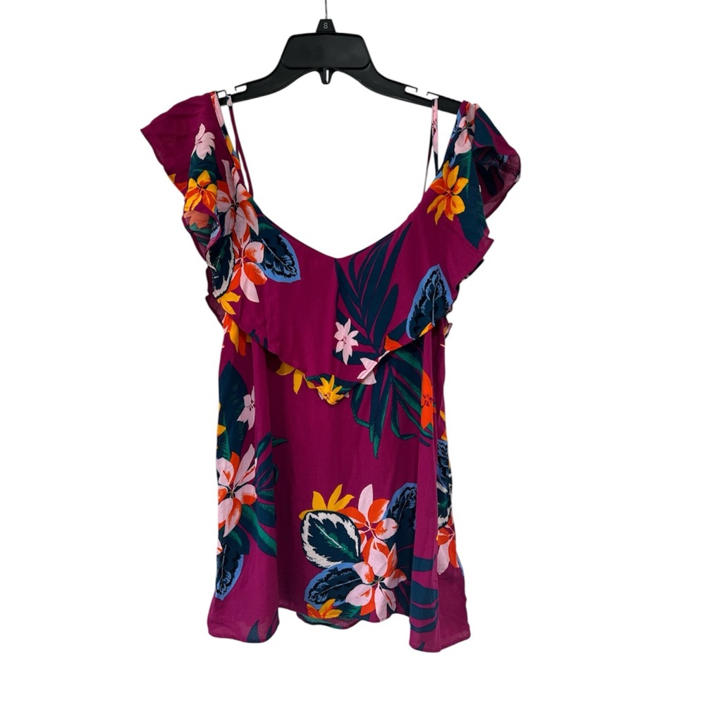 Old Navy Floral Ruffle Camisole - Purple and Orange